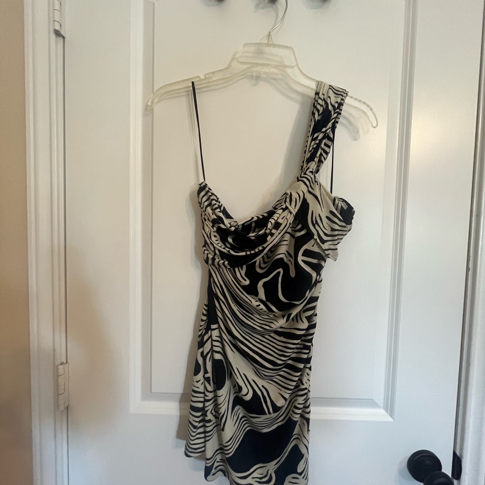 The Limited Navy and White Asymmetrical top